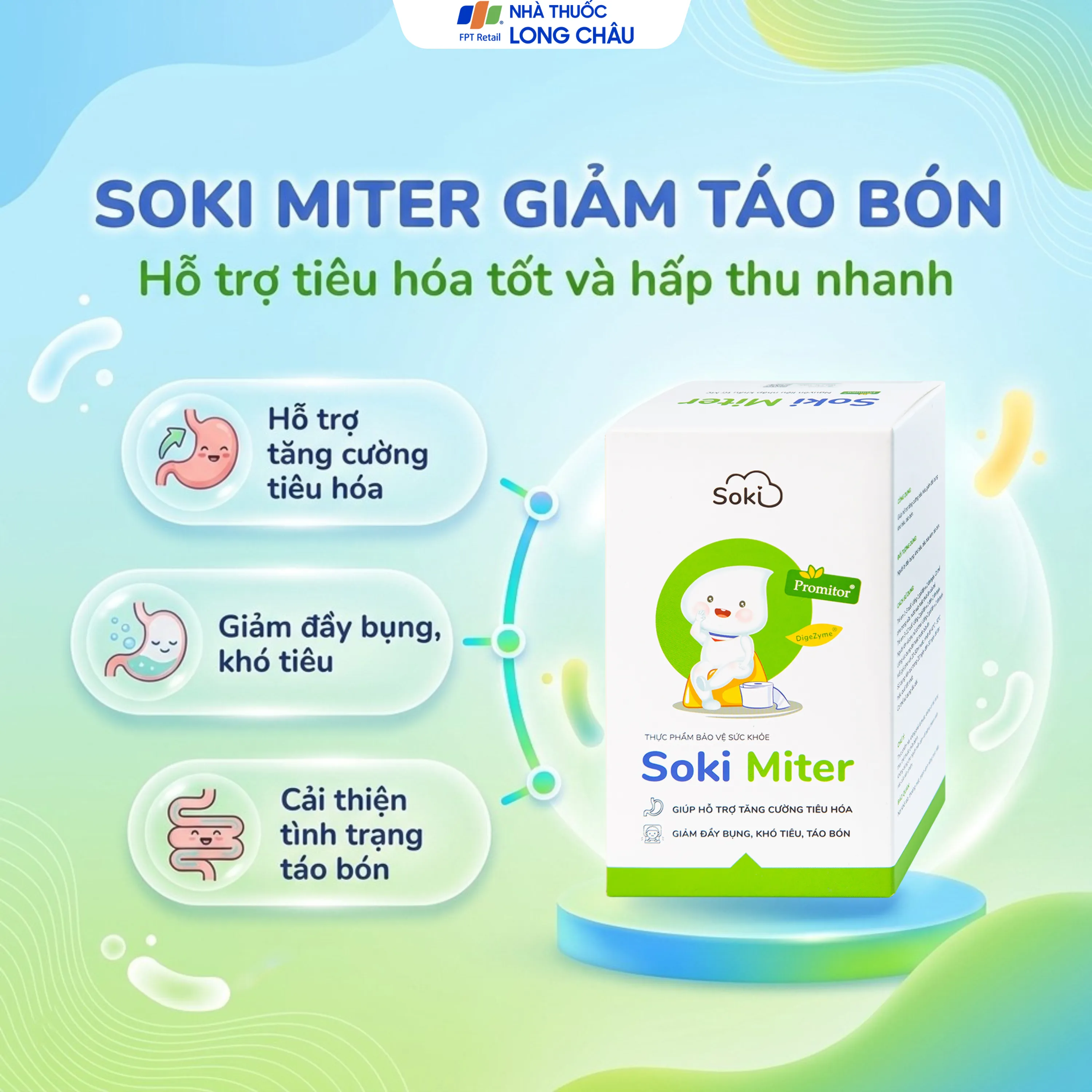 Thực phẩm bảo vệ sức khoẻ Soki Miter tăng cường tiêu hóa, giảm đầy bụng, khó tiêu (Hộp 20 gói x 6g) 2