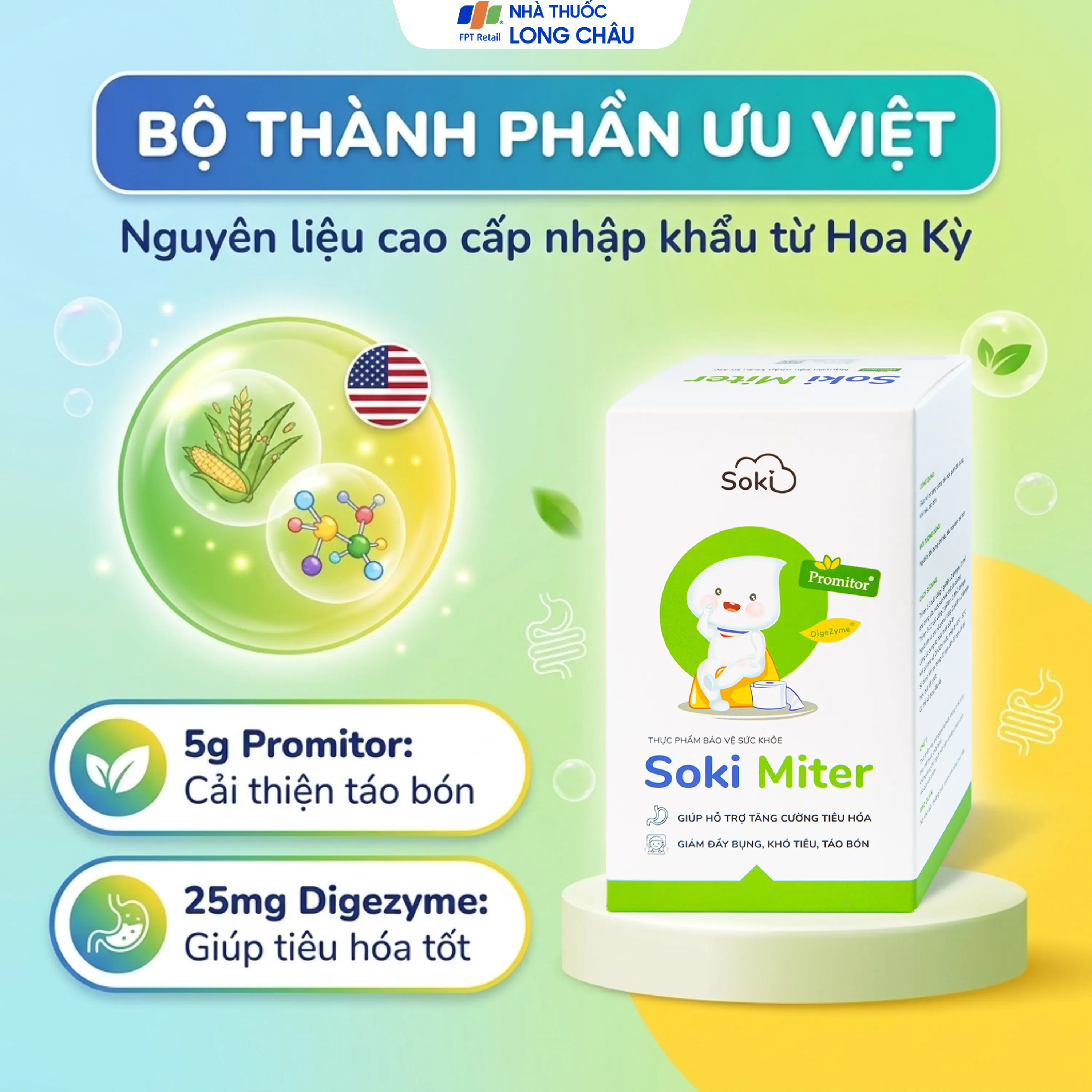 Thực phẩm bảo vệ sức khoẻ Soki Miter tăng cường tiêu hóa, giảm đầy bụng, khó tiêu (Hộp 20 gói x 6g) 3