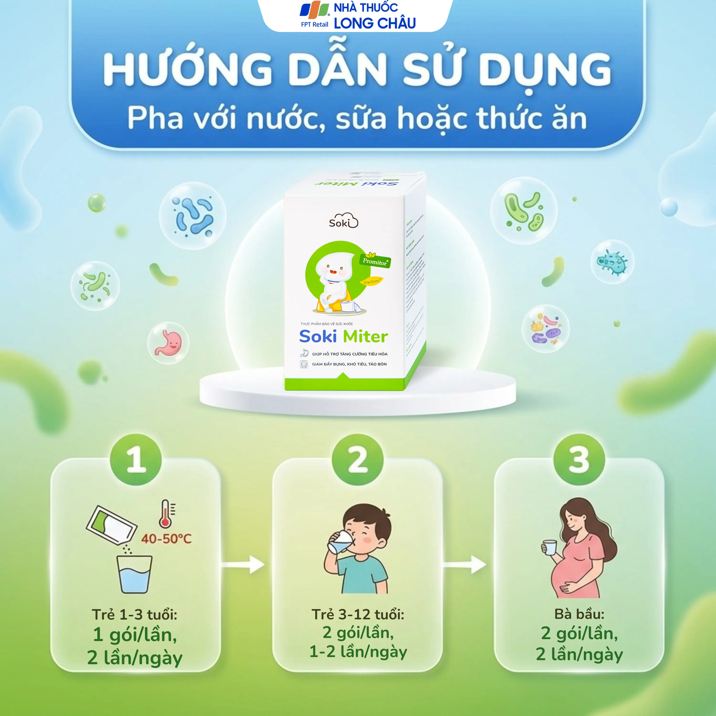 Thực phẩm bảo vệ sức khoẻ Soki Miter tăng cường tiêu hóa, giảm đầy bụng, khó tiêu (Hộp 20 gói x 6g) 5