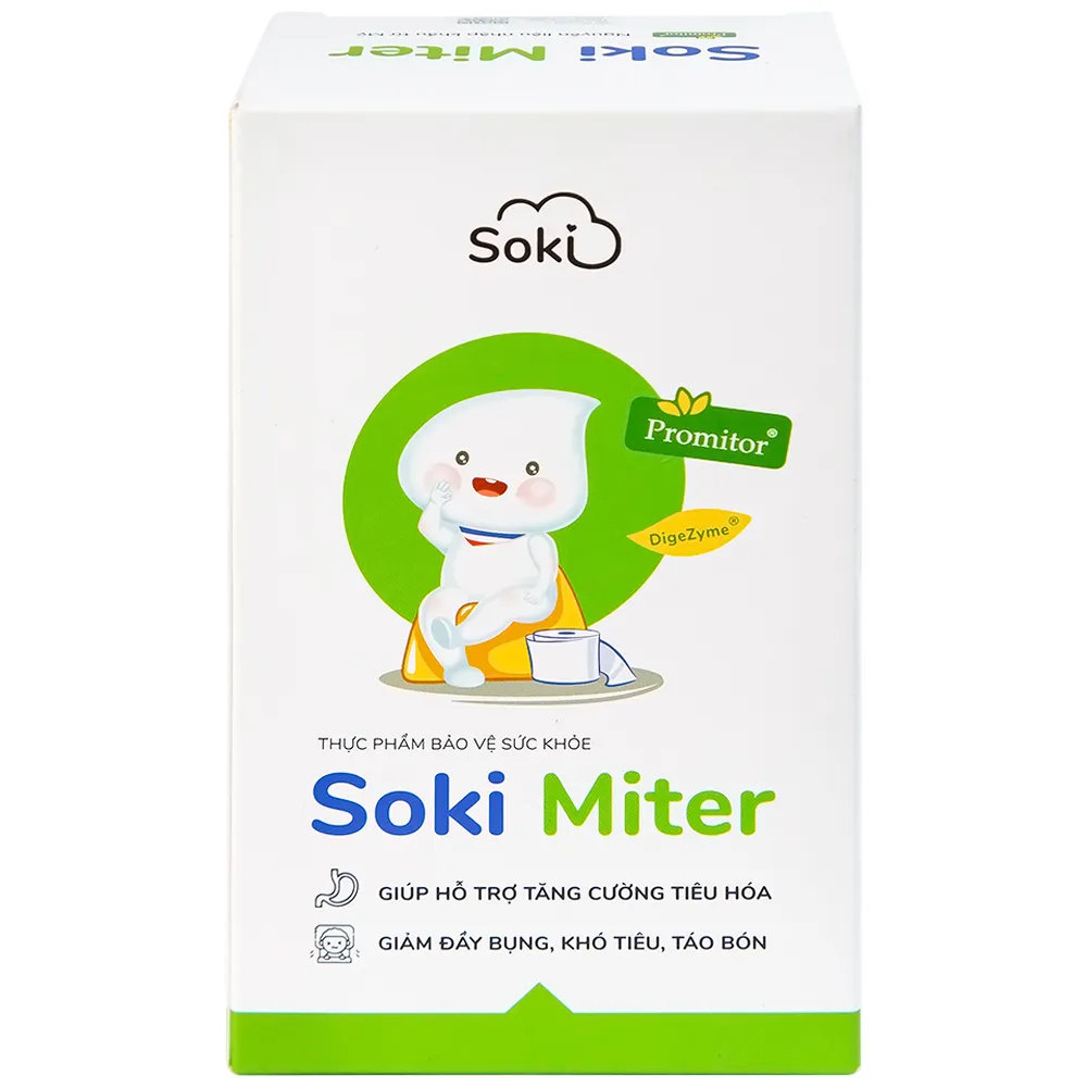 Thực phẩm bảo vệ sức khoẻ Soki Miter tăng cường tiêu hóa, giảm đầy bụng, khó tiêu (Hộp 20 gói x 6g) 9