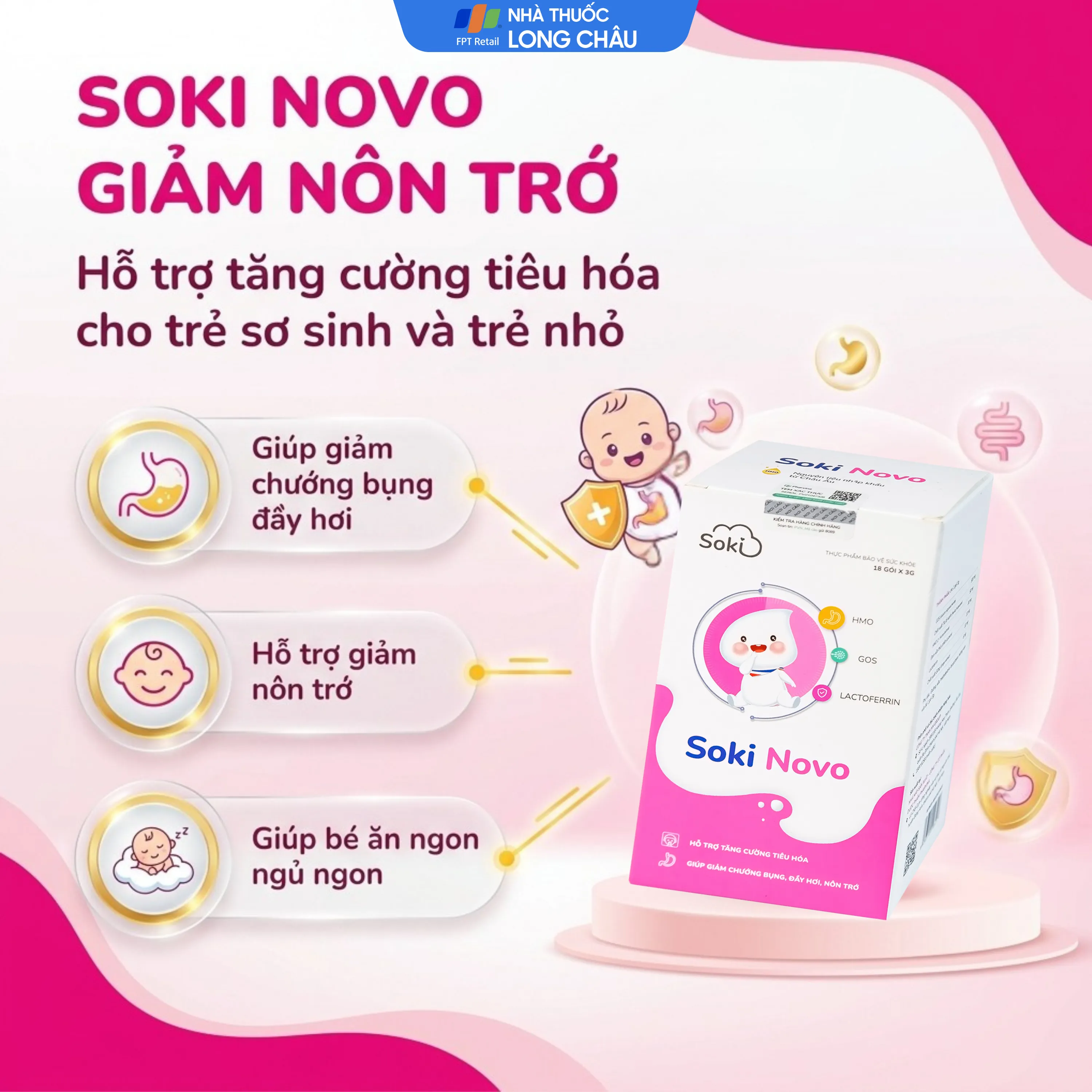 Bột hòa tan Soki Novo hỗ trợ tăng cường tiêu hóa, giúp giảm chướng bụng (18 gói x 3g) 2