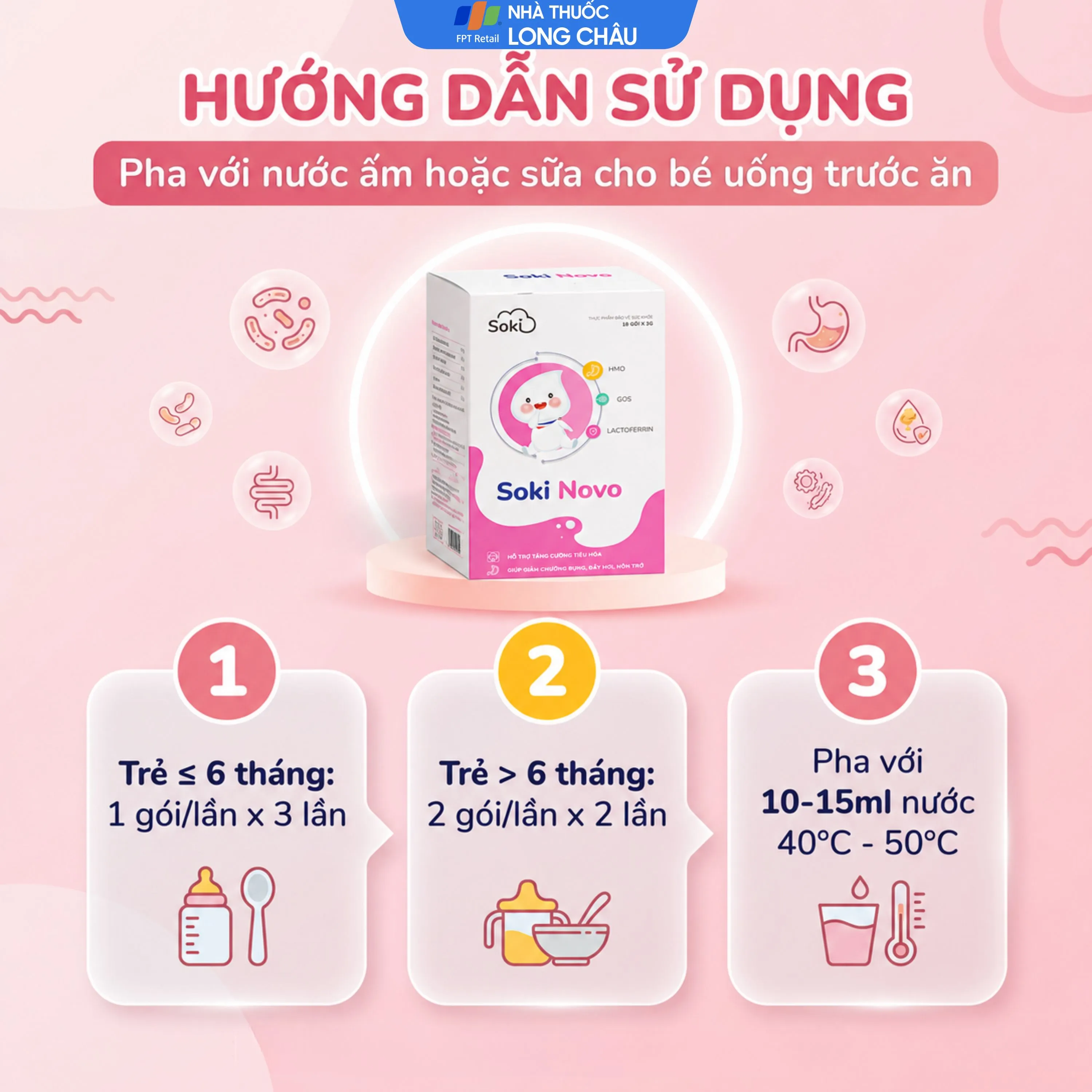 Bột hòa tan Soki Novo hỗ trợ tăng cường tiêu hóa, giúp giảm chướng bụng (18 gói x 3g) 5