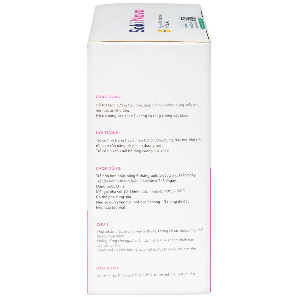 Bột hòa tan Soki Novo hỗ trợ tăng cường tiêu hóa, giúp giảm chướng bụng (18 gói x 3g) 8