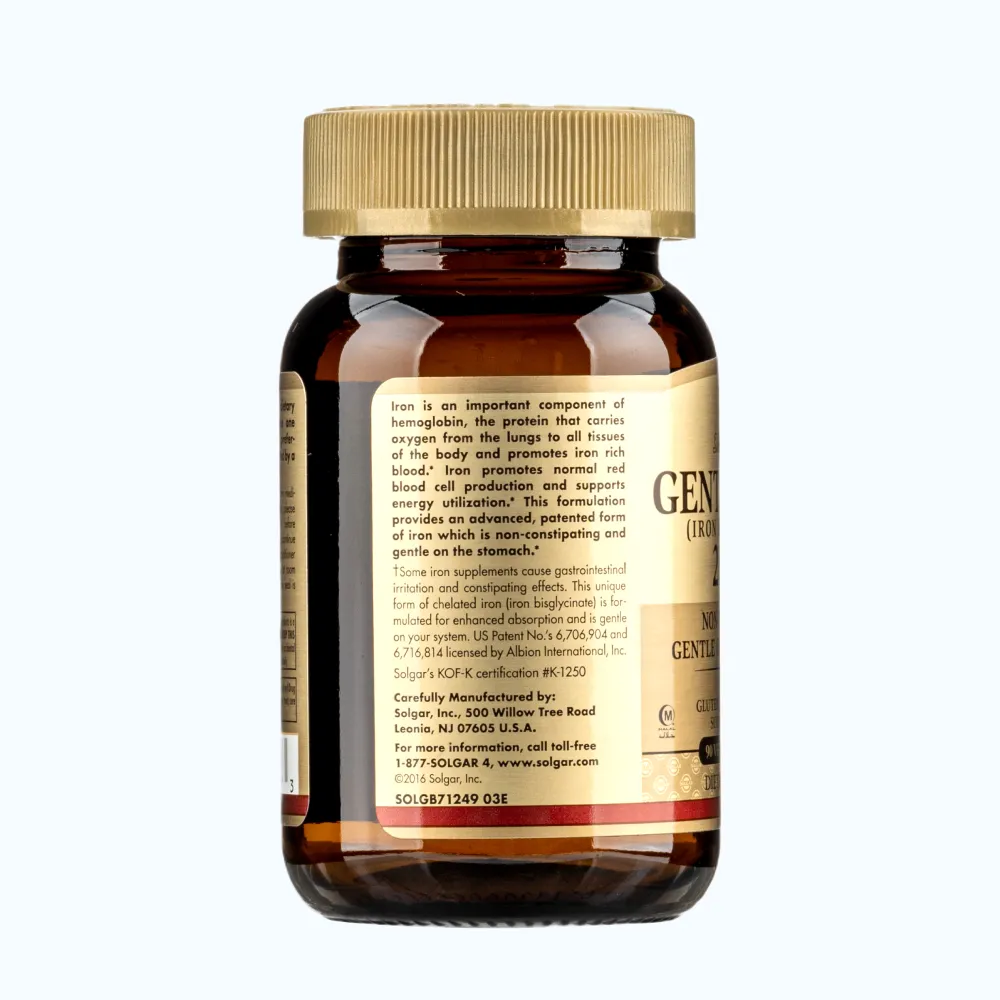 Solgar Iron Bis glycinate Hỗ Trợ Bổ Sung Sắt 25mg (Chai 90 Viên) 5