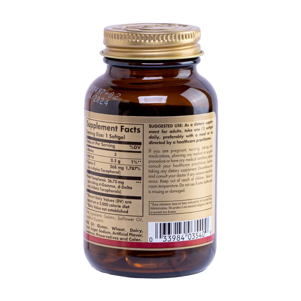 Solgar Naturally Sourced Vitamin E 268 mg (Chai 50 viên) hỗ trợ chống lão hóa 3