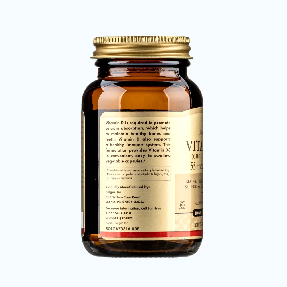 Solgar vitamin D3 2200IU Hỗ Trợ Xương (Chai 100 Viên) 5