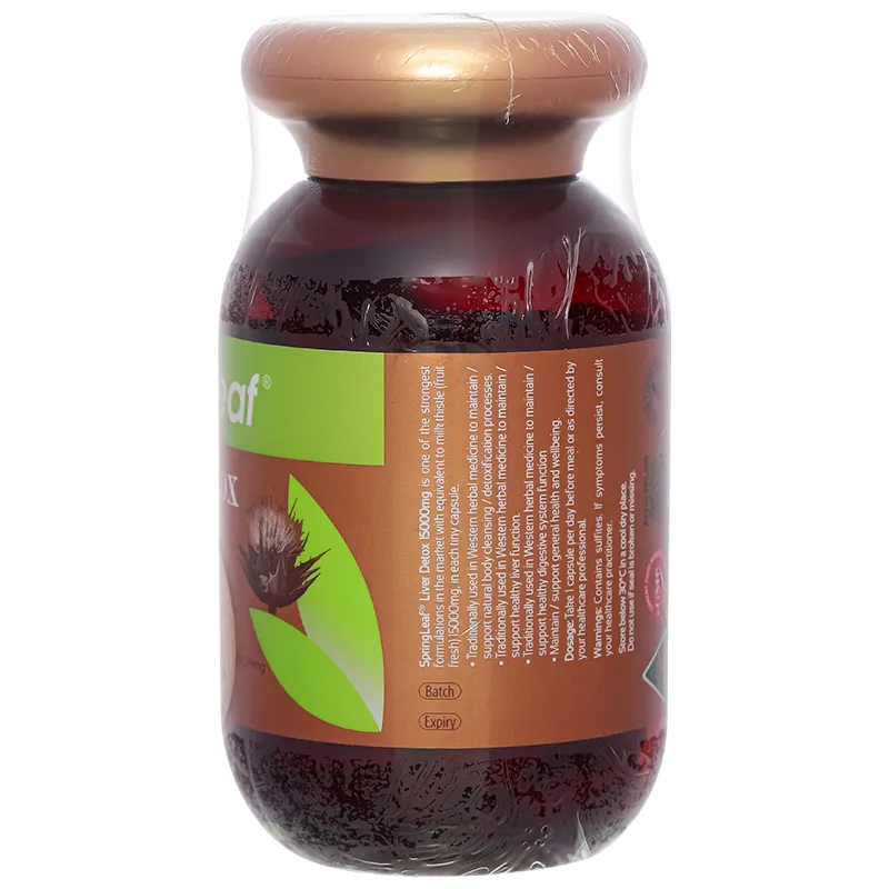 VIÊN UỐNG HỖ TRỢ GIÚP GIẢI ĐỘC GAN, BẢO VỆ GAN SPRING LEAF LIVER DETOX 15000MG 60V 4