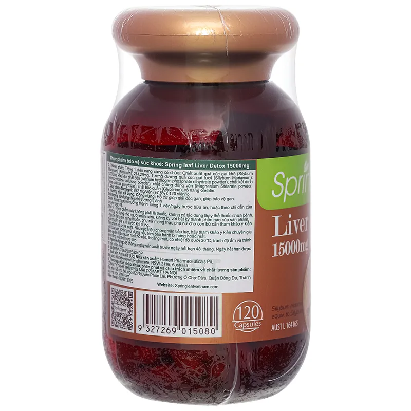 VIÊN UỐNG HỖ TRỢ GIÚP GIẢI ĐỘC GAN, BẢO VỆ GAN SPRING LEAF LIVER DETOX 15000MG 60V 5