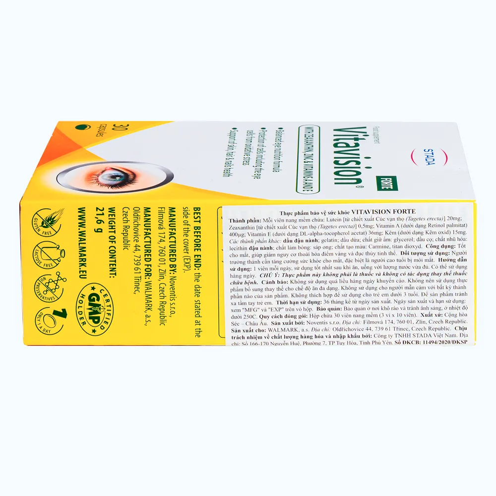 Stada Vitavision Forte tăng cường thị lực, chống mỏi mắt (Hộp 30 viên) 3