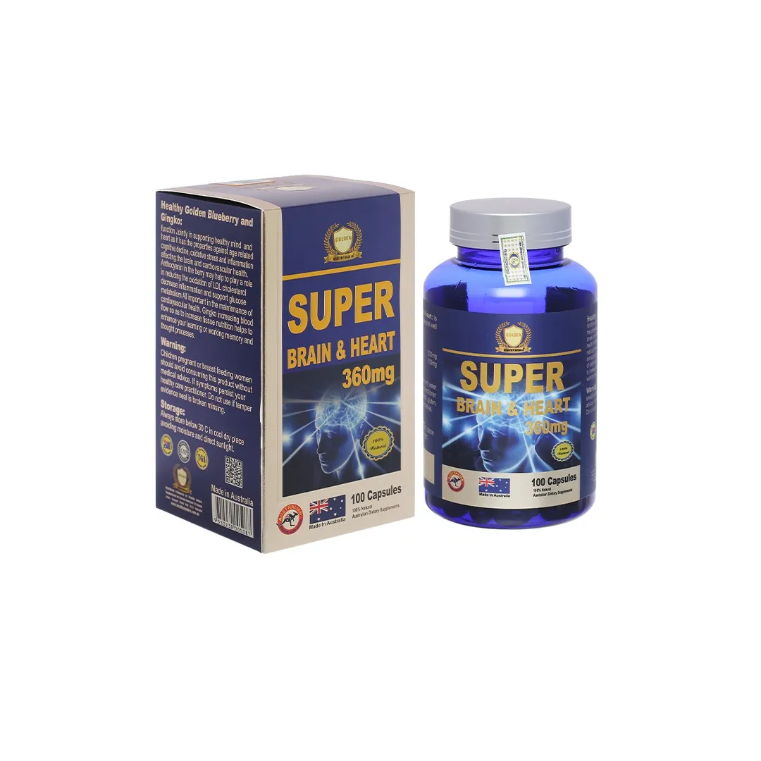 Super Brain & Heart 360mg - Viên uống tốt cho não bộ và tim mạch (100 Viên)