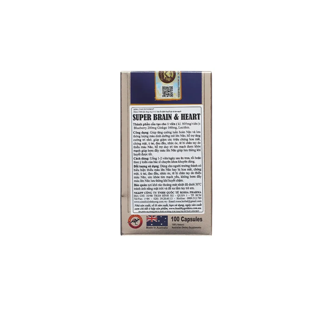Super Brain & Heart 360mg - Viên uống tốt cho não bộ và tim mạch (100 Viên) 4