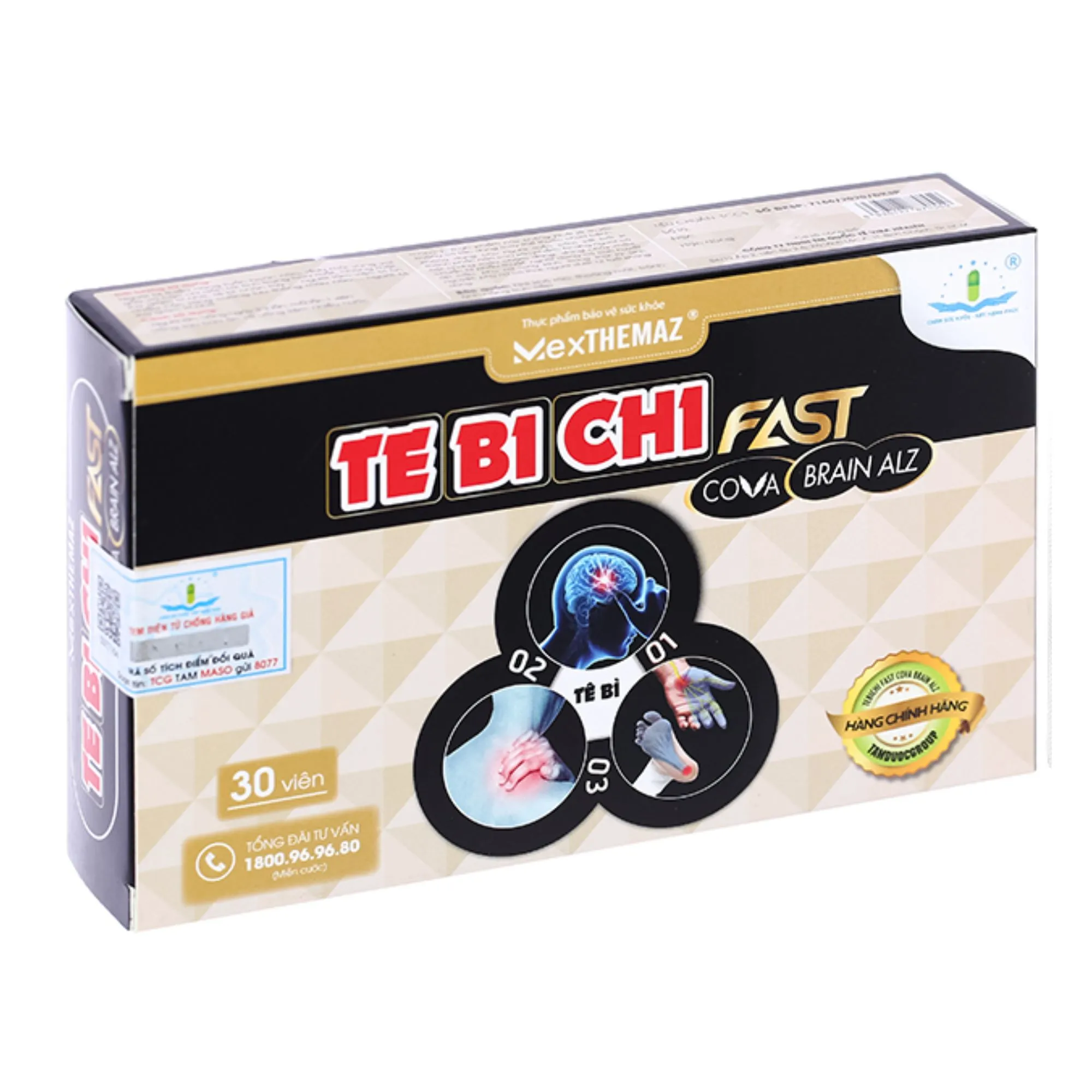 Tê Bì Chi Fast Cova Brain Alz – Hỗ trợ tuần hoàn não, giảm đau đầu, tê bì chân tay (30 viên)