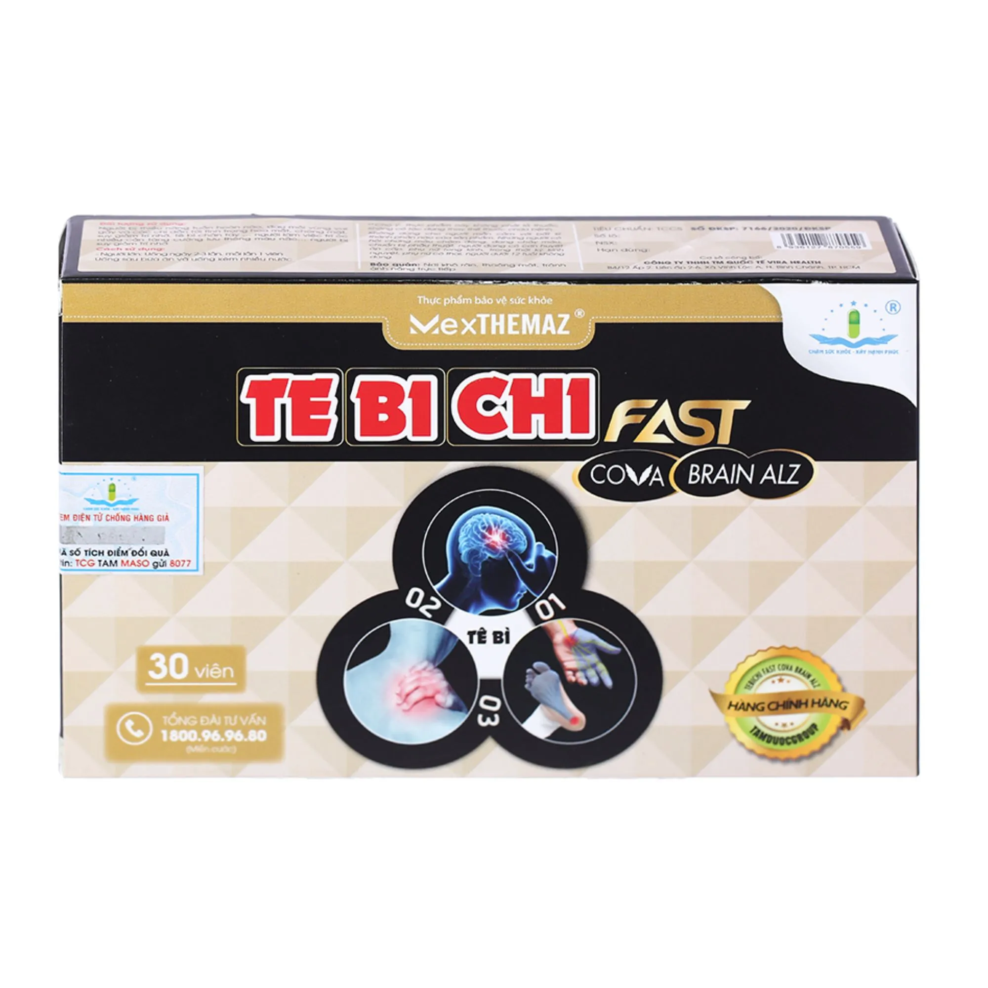 Tê Bì Chi Fast Cova Brain Alz – Hỗ trợ tuần hoàn não, giảm đau đầu, tê bì chân tay (30 viên) 2