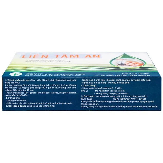 Thực phẩm bảo vệ sức khoẻ viên nén Liên Tâm An (30 Viên) 2