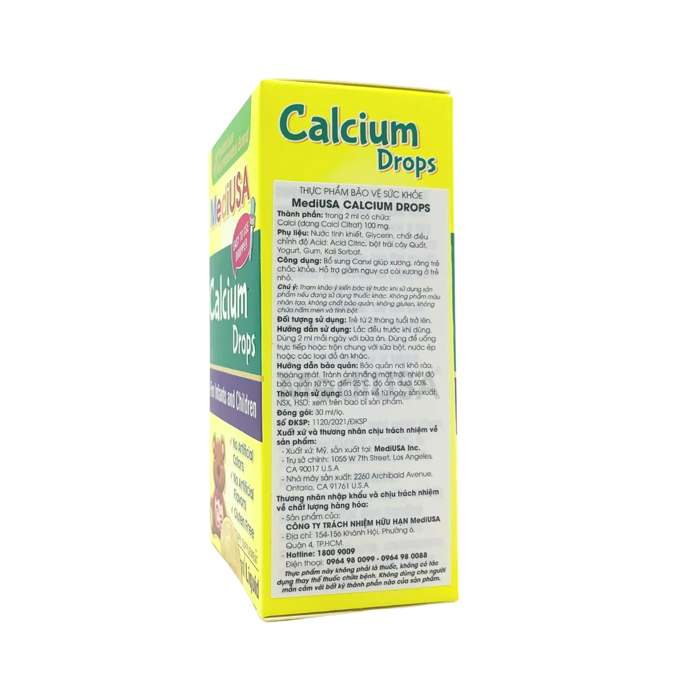 Thực phẩm bổ sung Canxi dạng nhỏ giọt MediUSA Calcium Drops (30ml) 2