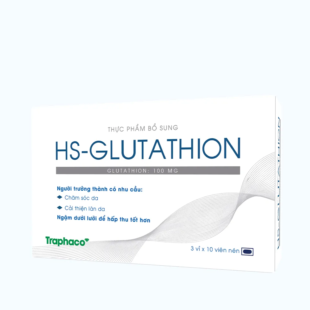 Thực phẩm bổ sung HS-GLUTATHION Glutathion 100mg (Hộp 30 viên)