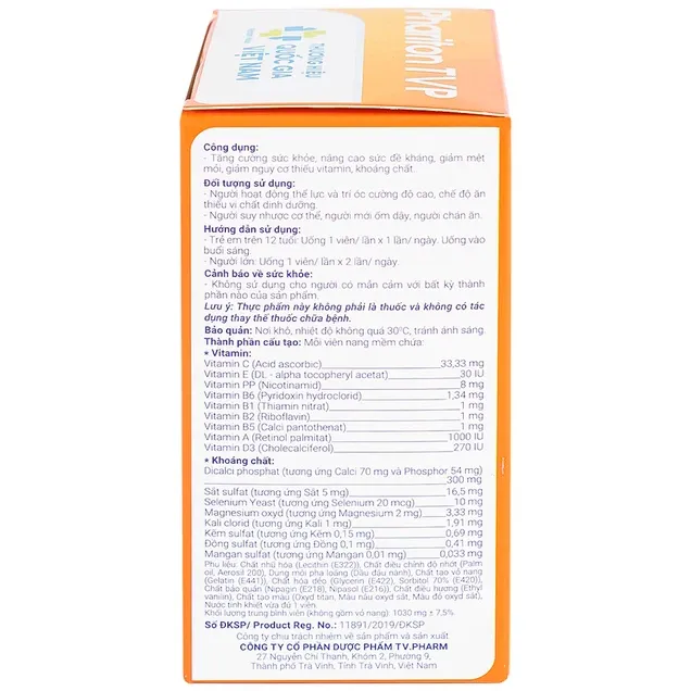 Thực phẩm bảo vệ sức khỏe : Phariton TVP (12 vỉ x 5 viên) 4