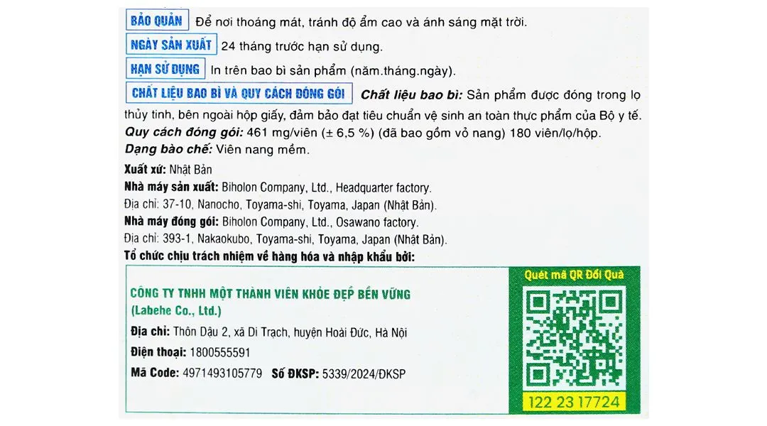 Thực phẩm bảo vệ sức khỏe: Orihiro Fish Oil 15