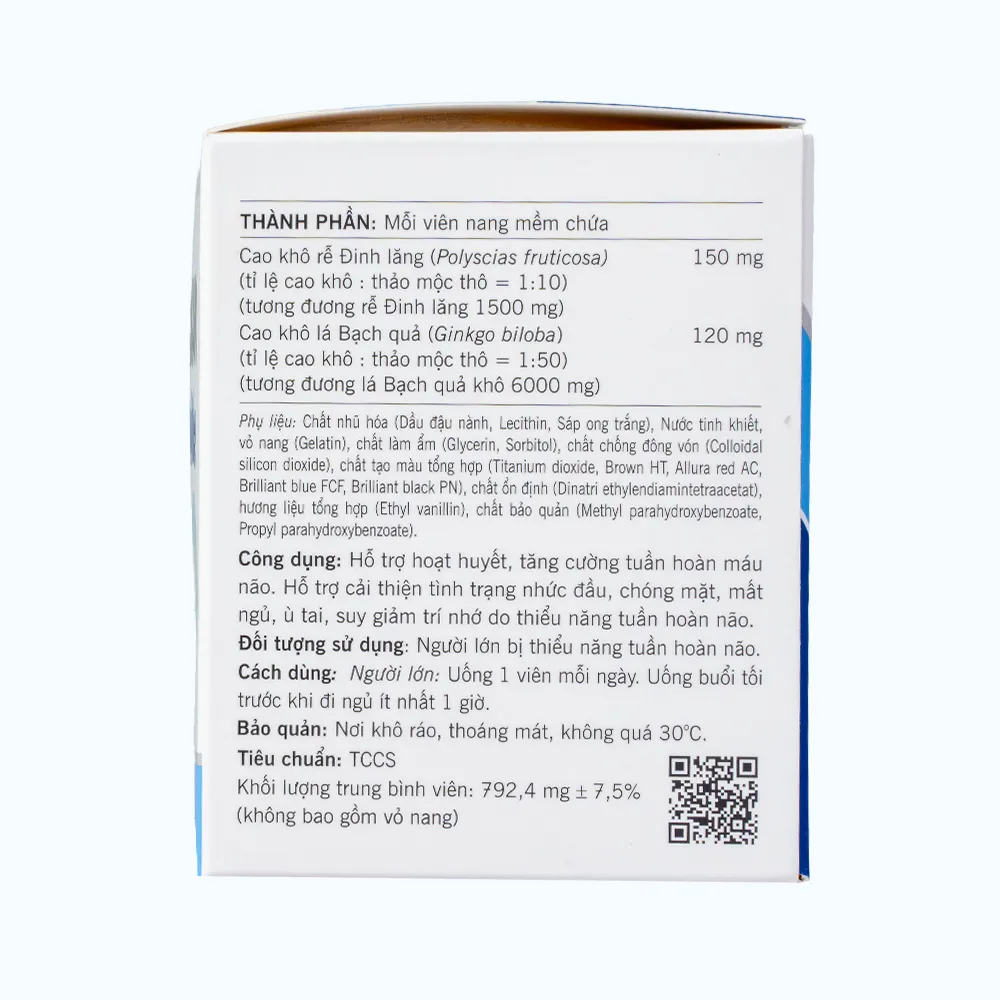 Thực phẩm bảo vệ sức khỏe Asbreton double hỗ trợ hoạt huyết, tăng cường tuần hoàn máu não (Hộp 60 viên) 5