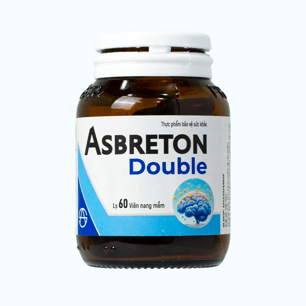 Thực phẩm bảo vệ sức khỏe Asbreton double hỗ trợ hoạt huyết, tăng cường tuần hoàn máu não (Hộp 60 viên) 6