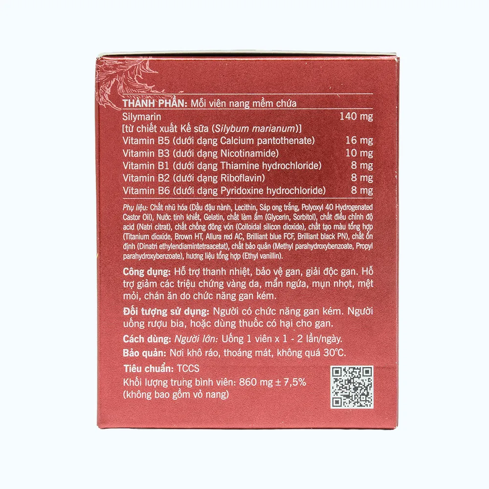 Thực phẩm bảo vệ sức khỏe Asliton Plus hỗ trợ thanh nhiệt, bảo vệ gan, giải độc gan (Hộp 60 viên) 5