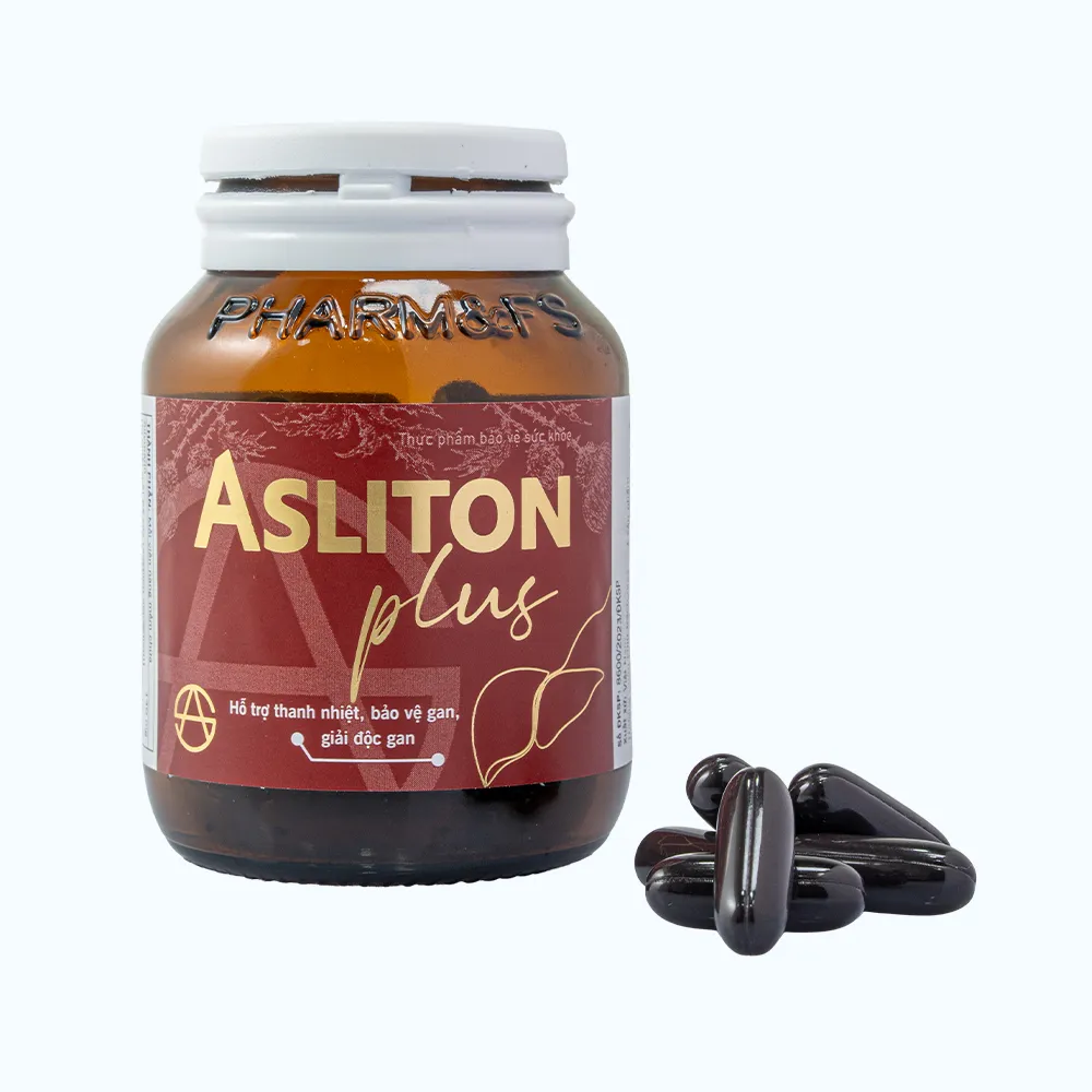 Thực phẩm bảo vệ sức khỏe Asliton Plus hỗ trợ thanh nhiệt, bảo vệ gan, giải độc gan (Hộp 60 viên) 7
