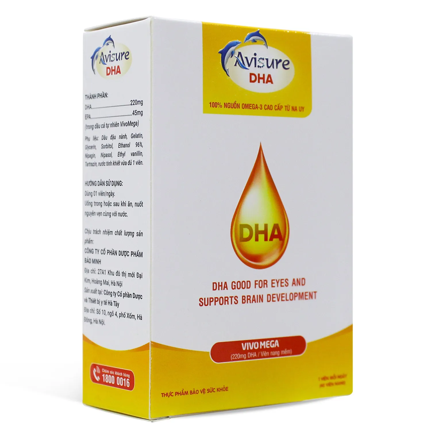 Thực phẩm bảo vệ sức khỏe Avisure DHA + (40 viên) 2