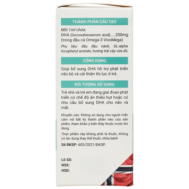 Thực phẩm bảo vệ sức khỏe Avisure DHA Smart Kid (lọ 20 ml) 4