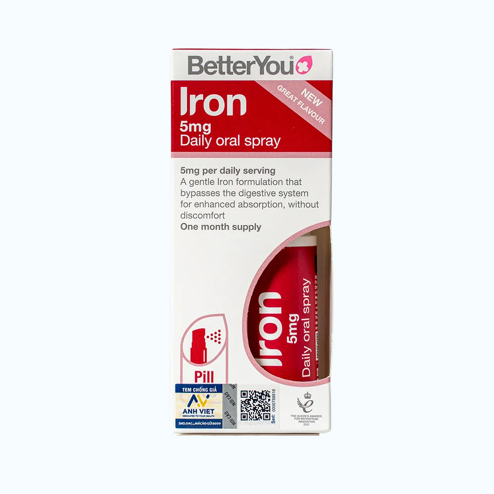 Thực phẩm bảo vệ sức khỏe BetterYou Iron 5mg Daily Oral Spray 2