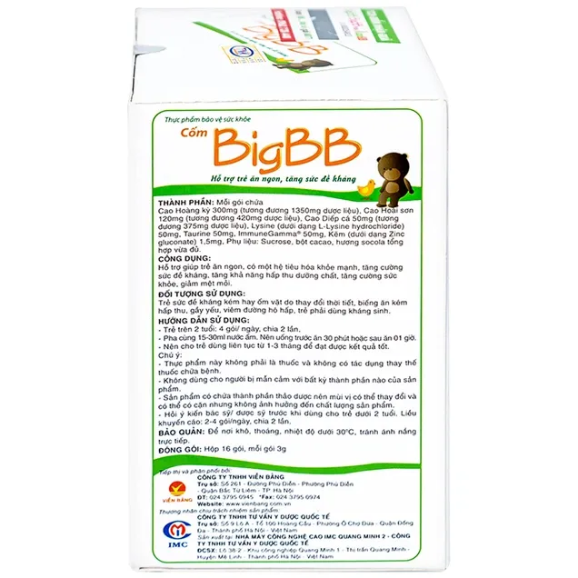 Thực phẩm bảo vệ sức khỏe BigBB (16 gói x 3g) 2
