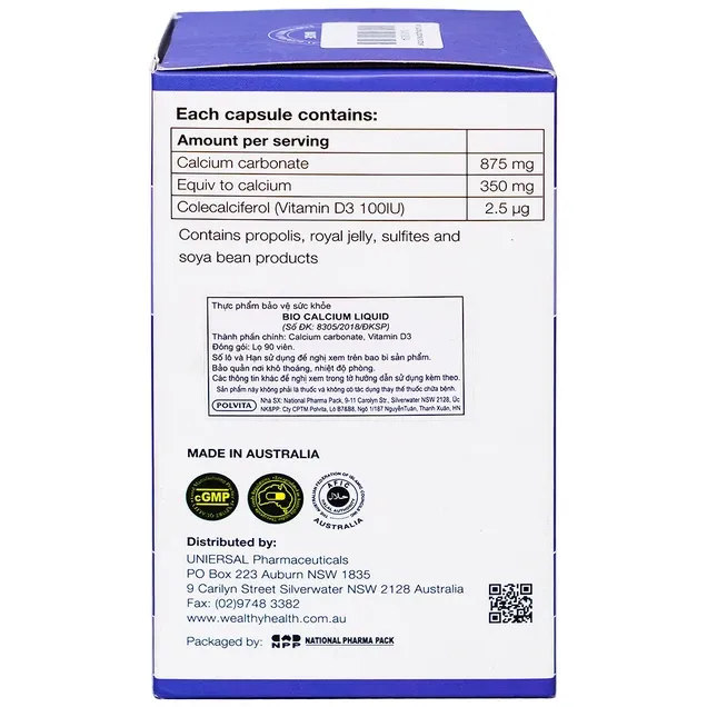 Thực phẩm bảo vệ sức khỏe Bio Calcium Liquid (90 viên) 4