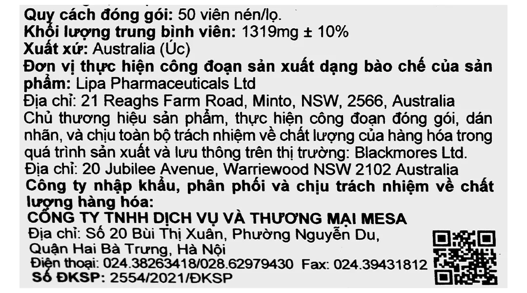 VIÊN UỐNG HỖ TRỢ SỨC KHỎE NAM GIỚI BLACKMORES MULTIVITAMIN FOR MEN 50V 8