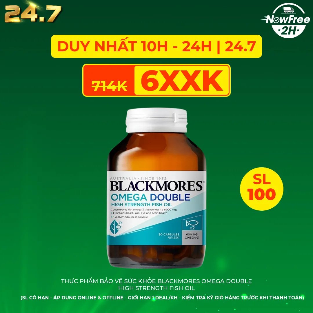 VIÊN UỐNG BỔ MẮT BLACKMORES OMEGA DOUBLE HIGH STRENGTH FISH OIL 90V
