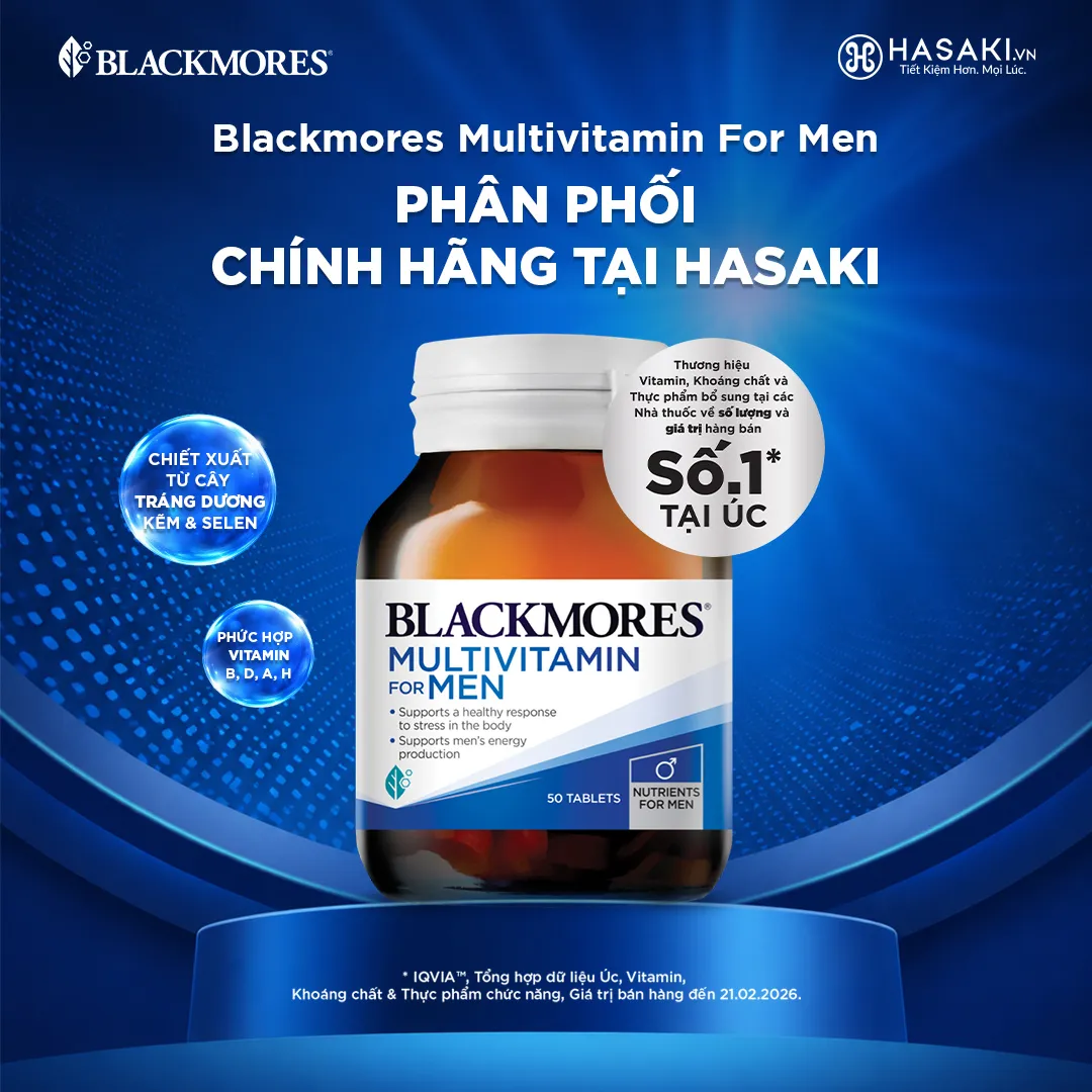 Viên uống Blackmores Multivitamin For Men tăng cường sinh lực nam (50 viên) 4