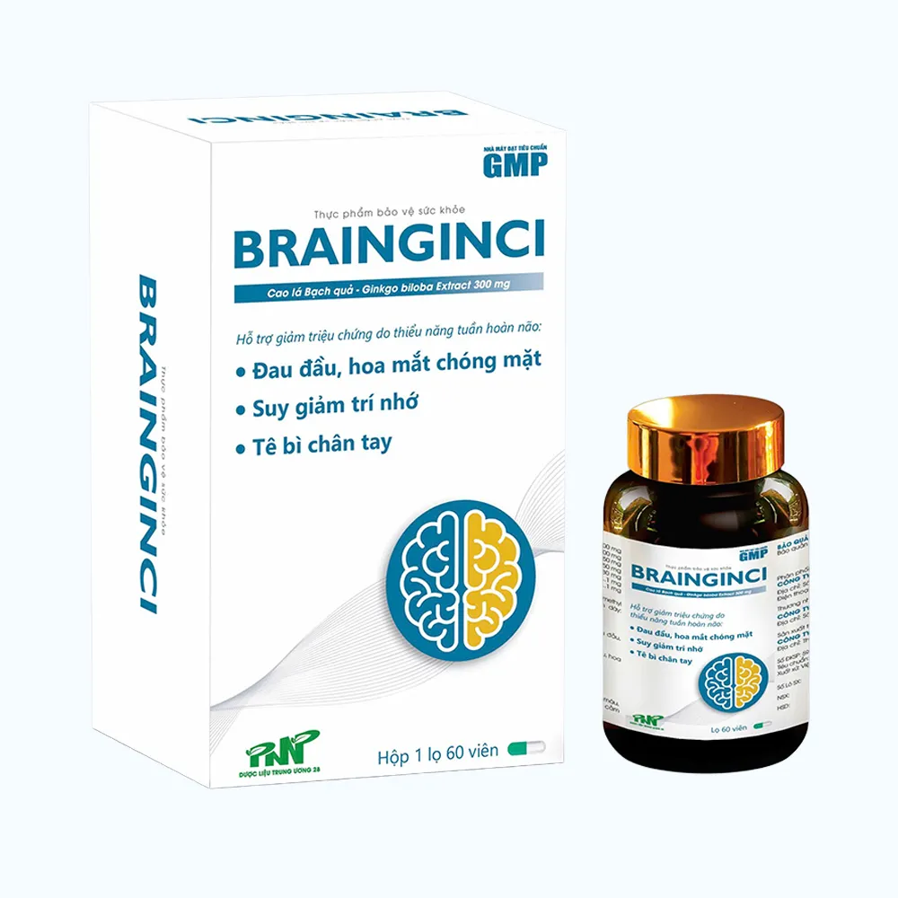 Thực Phẩm Bảo Vệ Sức Khỏe BRAINGINCI Hỗ Trợ Hoạt Huyết Dưỡng Não, Tăng Cường Lưu Thông Máu 2