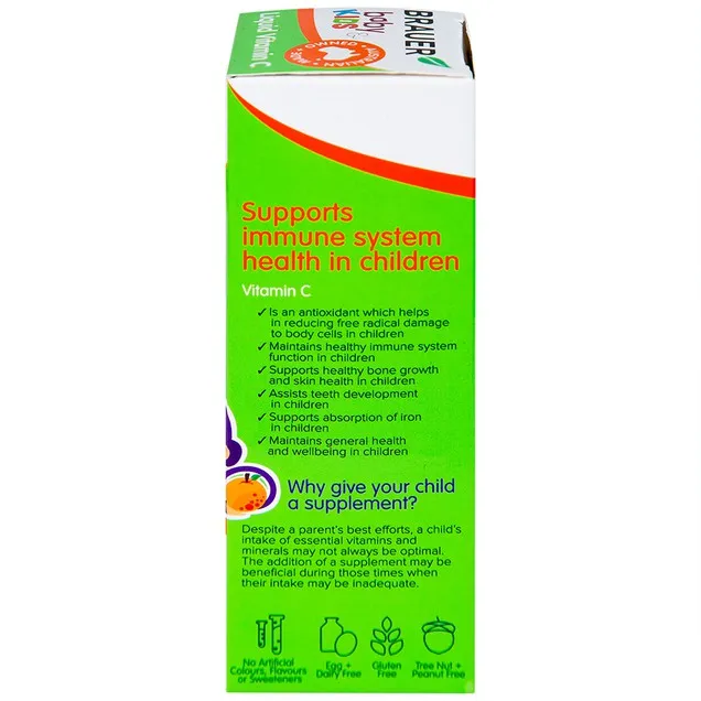 Thực phẩm bảo vệ sức khỏe Brauer Baby Kids Liquid Vitamin C (100ml) 3