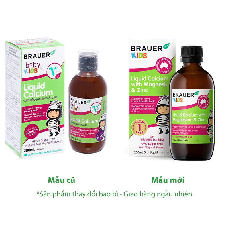 SIRO GIÚP XƯƠNG RĂNG CHẮC KHỎE BRAUER KIDS LIQUID CALCIUM WITH MAGNESIUM AND ZINC 200ML 2