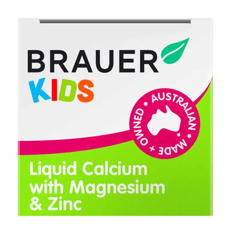 SIRO GIÚP XƯƠNG RĂNG CHẮC KHỎE BRAUER KIDS LIQUID CALCIUM WITH MAGNESIUM AND ZINC 200ML 8