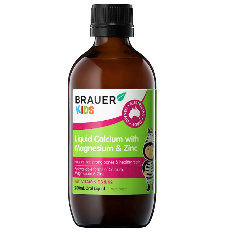SIRO GIÚP XƯƠNG RĂNG CHẮC KHỎE BRAUER KIDS LIQUID CALCIUM WITH MAGNESIUM AND ZINC 200ML 9