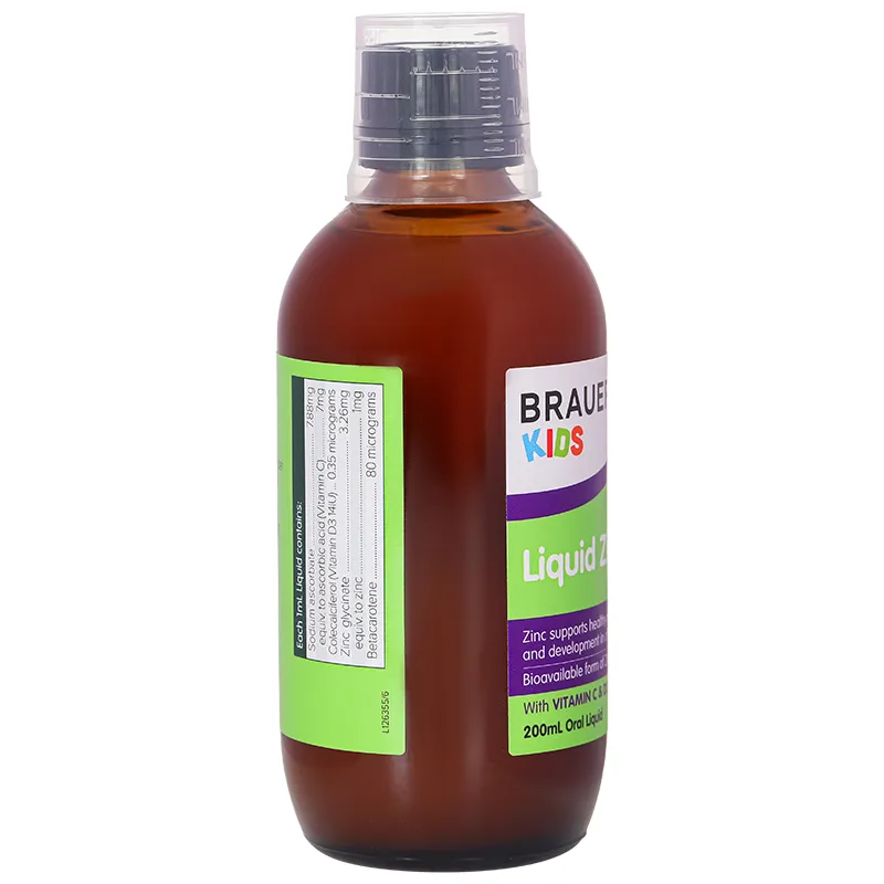 SIRO BỔ SUNG KẼM CHO TRẺ BRAUER BABY & KIDS LIQUID ZINC 200ML 12