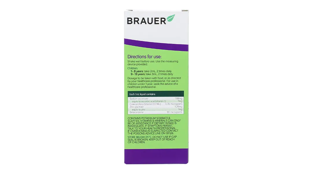 SIRO BỔ SUNG KẼM CHO TRẺ BRAUER BABY & KIDS LIQUID ZINC 200ML 16