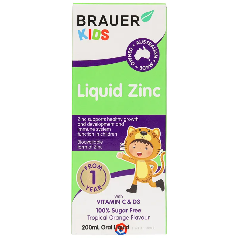 SIRO BỔ SUNG KẼM CHO TRẺ BRAUER BABY & KIDS LIQUID ZINC 200ML 3