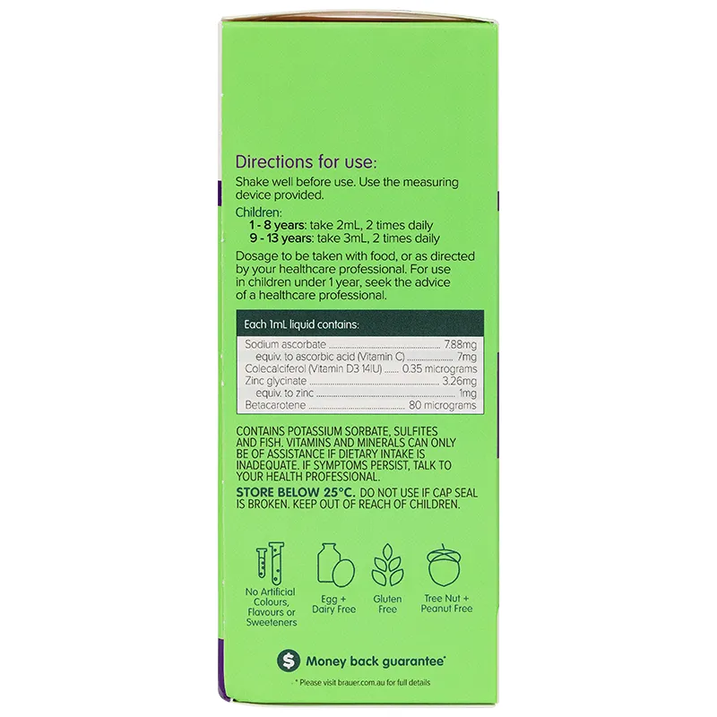 SIRO BỔ SUNG KẼM CHO TRẺ BRAUER BABY & KIDS LIQUID ZINC 200ML 6
