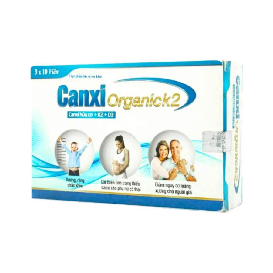 Thực phẩm bảo vệ sức khỏe Canxi Organic K2 bổ sung canxi và Vitamin D (Hộp 30 viên) 2