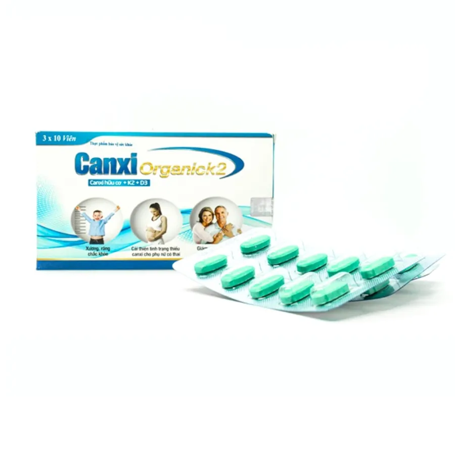 Thực phẩm bảo vệ sức khỏe Canxi Organic K2 bổ sung canxi và Vitamin D (Hộp 30 viên) 3