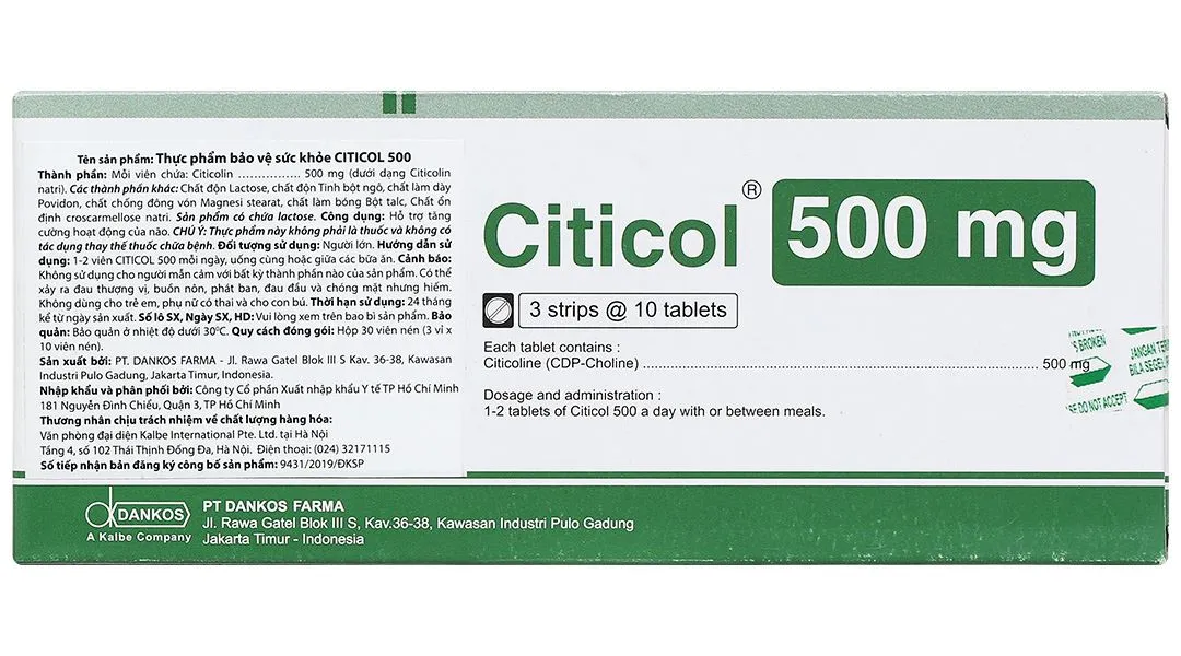 Thực phẩm bảo vệ sức khỏe Citicol 500 hộp 30 viên 4