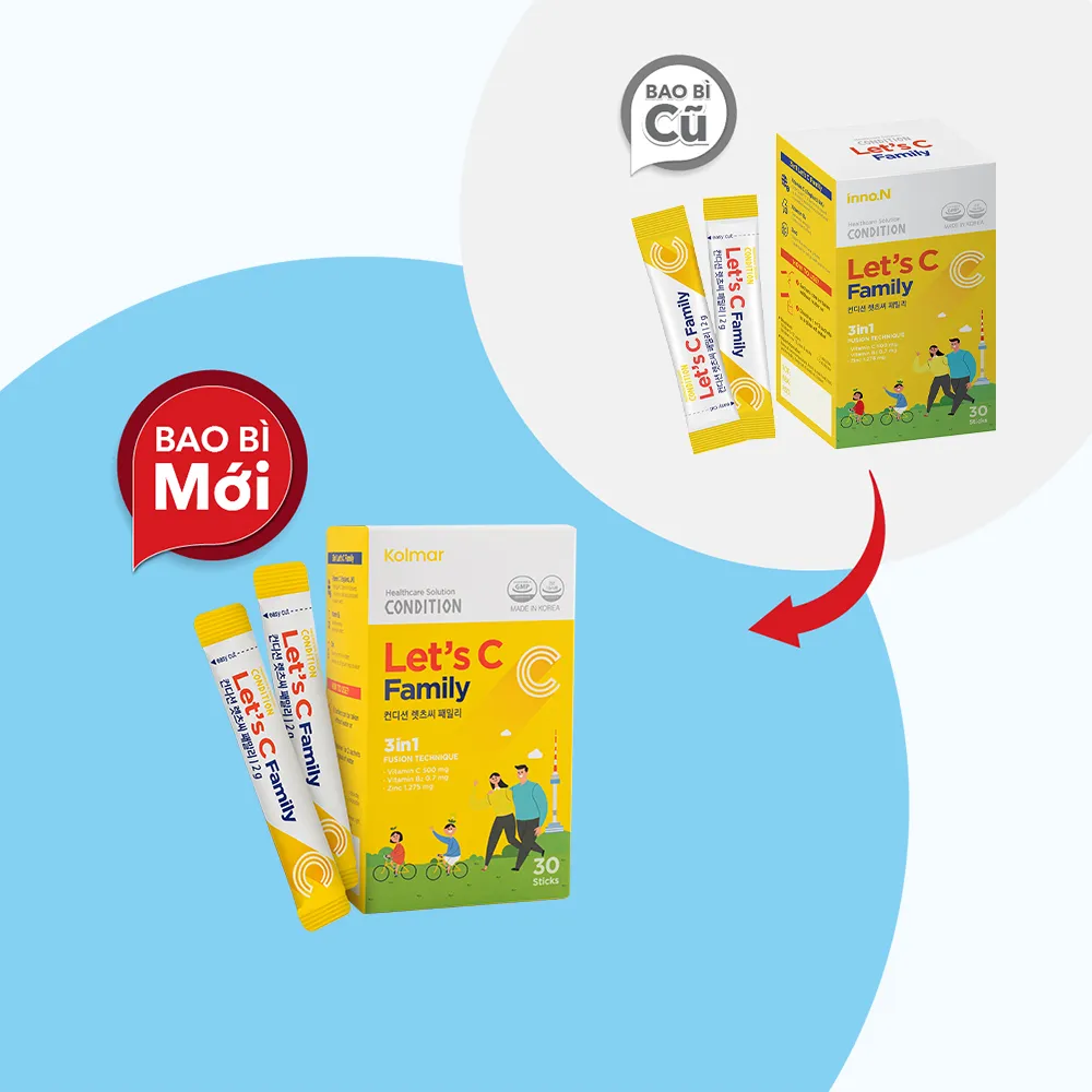 Thực phẩm bảo vệ sức khỏe CONDITION LET’S C FAMILY (30 gói) bổ sung Vitamin C 4