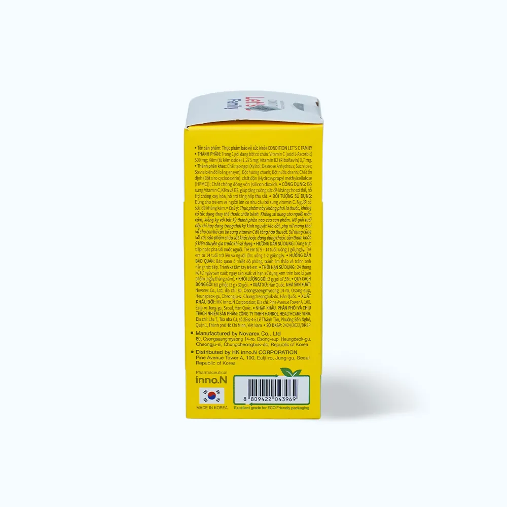 Thực phẩm bảo vệ sức khỏe CONDITION LET’S C FAMILY (30 gói) bổ sung Vitamin C 5