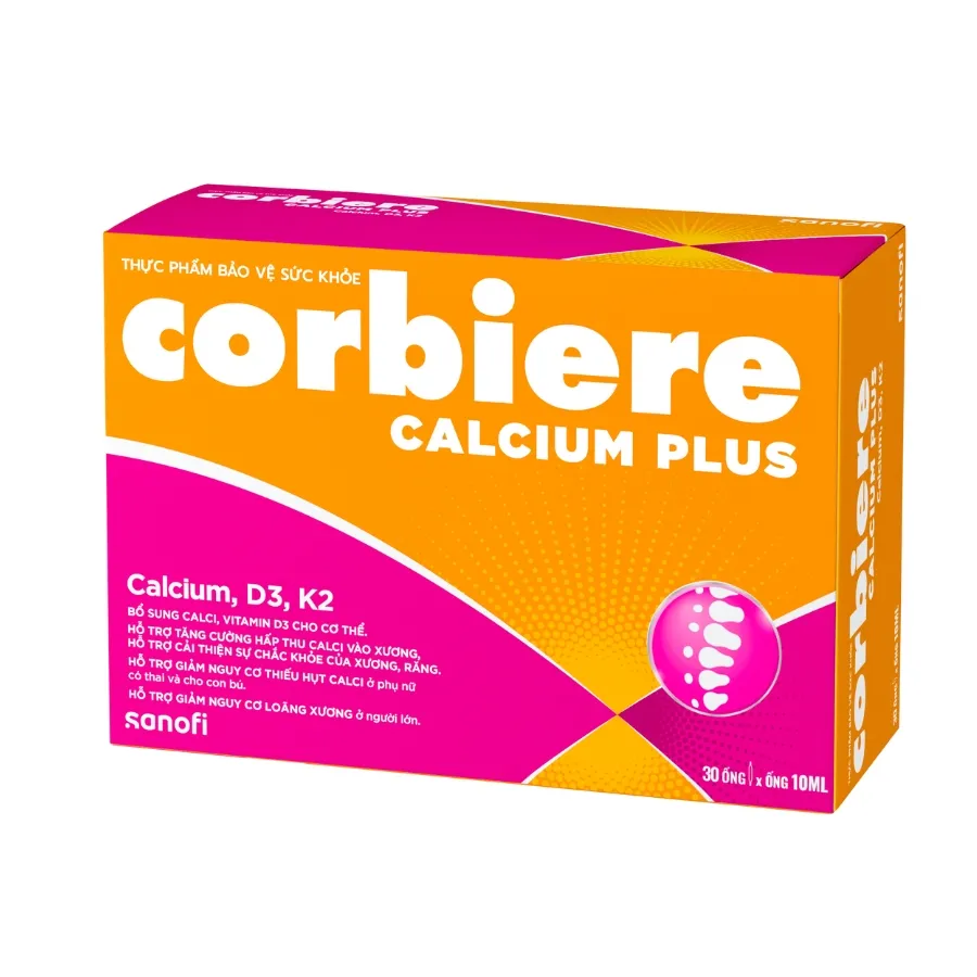 Thực phẩm bảo vệ sức khỏe Corbiere Calcium Plus (Hộp 30 ống) 2