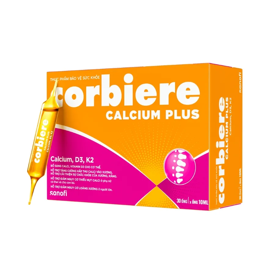 Thực phẩm bảo vệ sức khỏe Corbiere Calcium Plus (Hộp 30 ống) 4